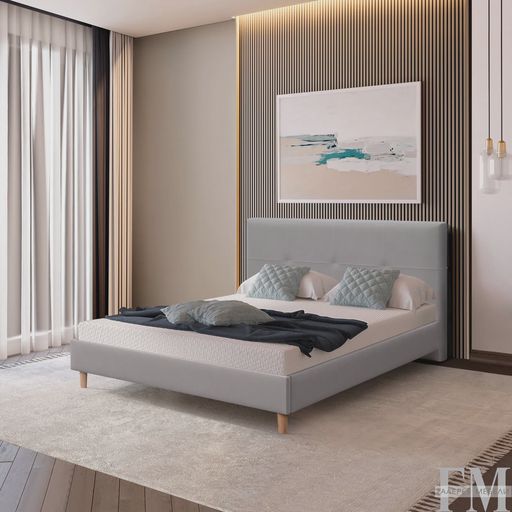 Кровать «Венера 16М», светло-серая